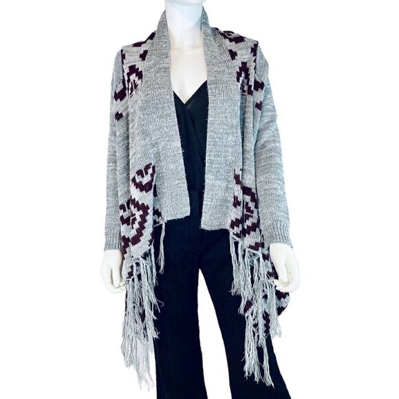It’s Our Time Fringe Knit Open Front Cardigan - Picture 1 of 9